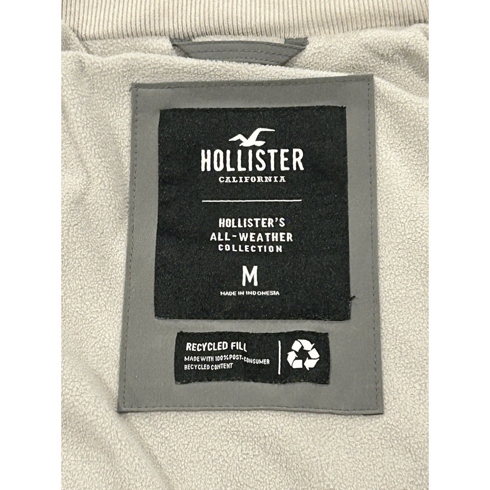 Hollister California All Weather Jacket Women's Medium Grey Hooded Winter Coat - Picture 15 of 16